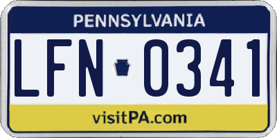 PA license plate LFN0341
