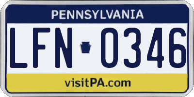 PA license plate LFN0346