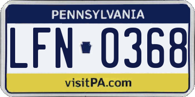 PA license plate LFN0368