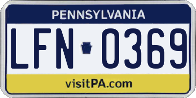 PA license plate LFN0369