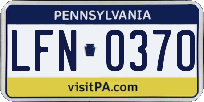 PA license plate LFN0370