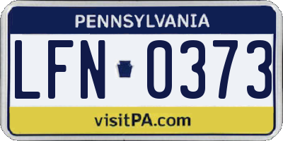 PA license plate LFN0373