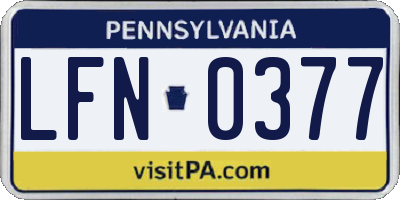 PA license plate LFN0377