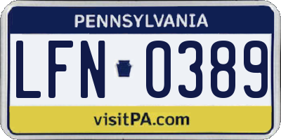 PA license plate LFN0389