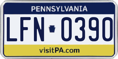PA license plate LFN0390