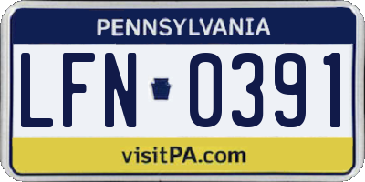 PA license plate LFN0391