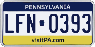PA license plate LFN0393
