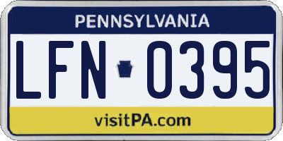 PA license plate LFN0395