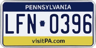 PA license plate LFN0396