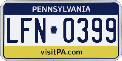 PA license plate LFN0399