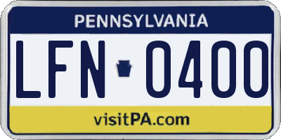 PA license plate LFN0400