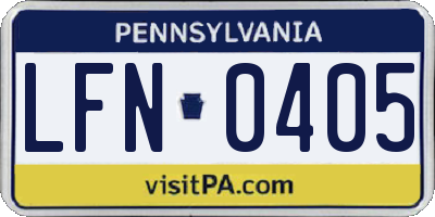 PA license plate LFN0405