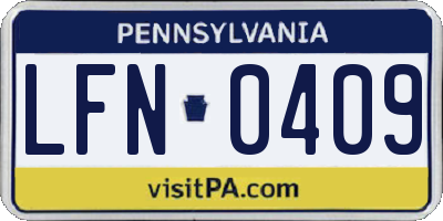 PA license plate LFN0409
