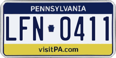 PA license plate LFN0411