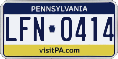 PA license plate LFN0414