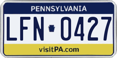 PA license plate LFN0427