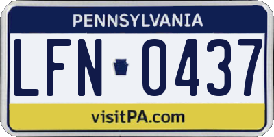PA license plate LFN0437