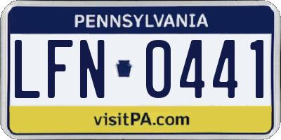PA license plate LFN0441