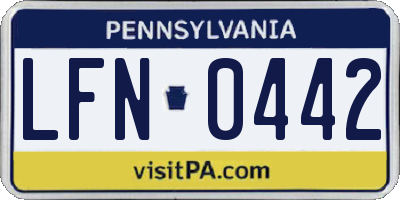 PA license plate LFN0442