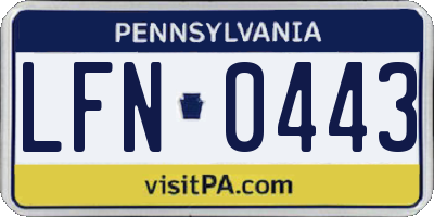 PA license plate LFN0443
