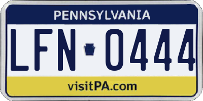 PA license plate LFN0444