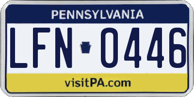 PA license plate LFN0446