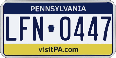 PA license plate LFN0447