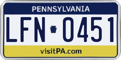 PA license plate LFN0451