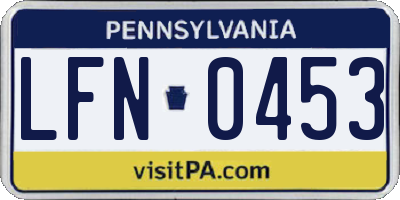 PA license plate LFN0453