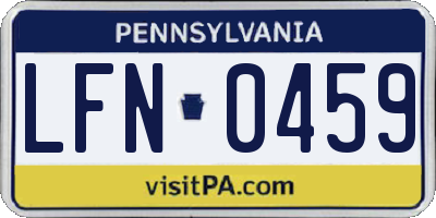 PA license plate LFN0459