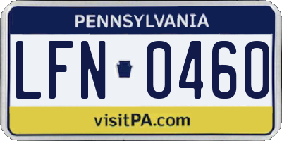 PA license plate LFN0460