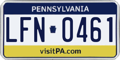 PA license plate LFN0461