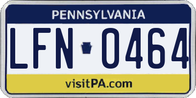 PA license plate LFN0464