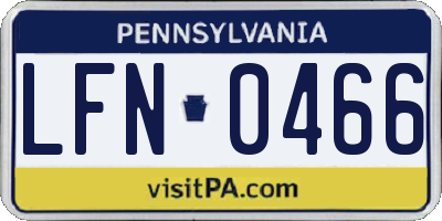 PA license plate LFN0466