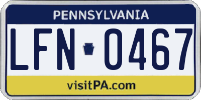 PA license plate LFN0467