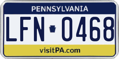 PA license plate LFN0468