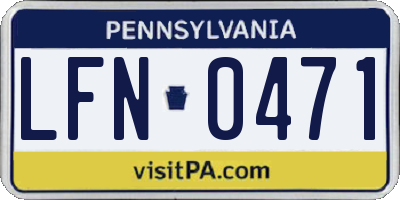PA license plate LFN0471