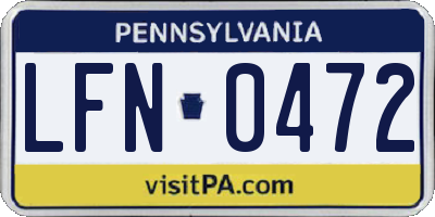 PA license plate LFN0472