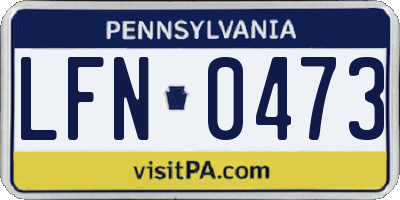 PA license plate LFN0473