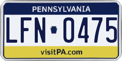 PA license plate LFN0475