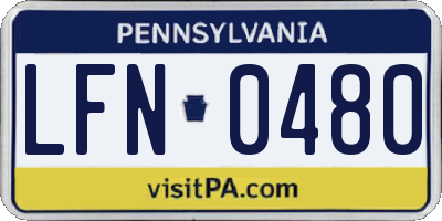 PA license plate LFN0480