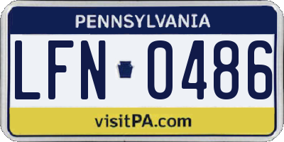 PA license plate LFN0486