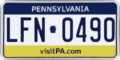 PA license plate LFN0490