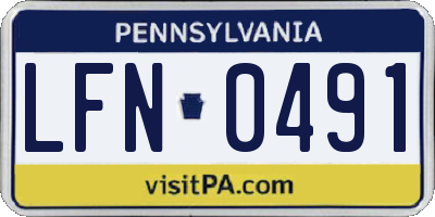 PA license plate LFN0491