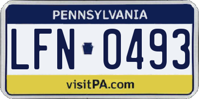 PA license plate LFN0493