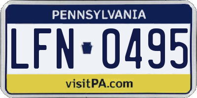 PA license plate LFN0495