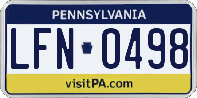 PA license plate LFN0498
