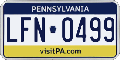 PA license plate LFN0499