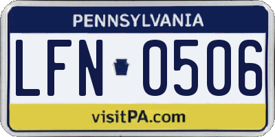 PA license plate LFN0506