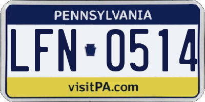 PA license plate LFN0514